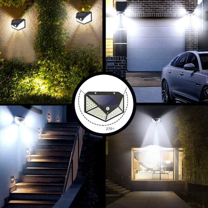 ☀️ Solar-Wandleuchte mit Bewegungsmelder und 140 LEDs