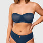 Sheer Mesh Unlined Underwire Strapless Balconette Bra