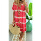 🔥 Letzter Tag! 50% Rabatt Damen Batik-Streifen T-Shirt Kleid 🌴 Lockeres luftiges Freizeitkleid für Sommer & Urlaub