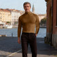Slim Fit Langarm-T-Shirt für Herren mit Stehkragen