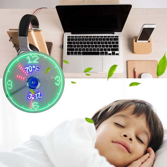 USB-Ventilator mit LED-Uhrbeleuchtung