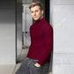 Slim Fit Langarm-T-Shirt für Herren mit Stehkragen