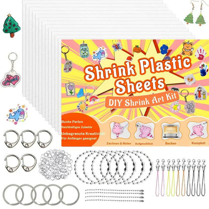 DIY Shrinky Dinks Schlüsselanhänger-Set,Kinderkunstaktivitäten und Partygeschenke