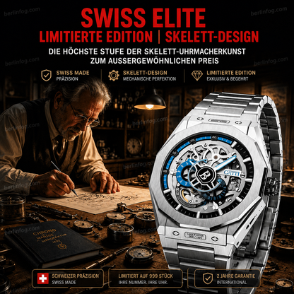 Mechanische Skelett-Herrenuhr Kostenloser Versand innerhalb von 24 Stunden
