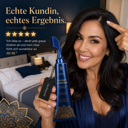 Haarfärbekamm zur Verwendung mit pflanzlichen Haarfarben für den Heimgebrauch.