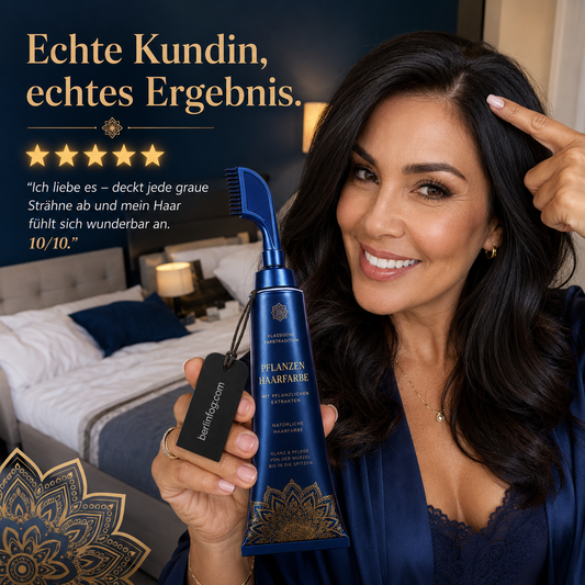 Haarfärbekamm zur Verwendung mit pflanzlichen Haarfarben für den Heimgebrauch.