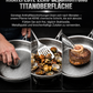 Handgehämmerte, unbeschichtete Antihaftpfanne 🍳[Kratzfest] Stahlwollebeständig. Metallspatelfest.