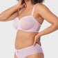 Sheer Mesh Unlined Underwire Strapless Balconette Bra
