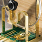 Multifunktionaler 3-Schicht-Topfdeckelhalter mit Abtropfschal