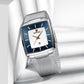 Ultradünne Herrenuhr mit quadratischem Maschengürtel und Quarz