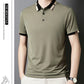 Herren Stretch Ice Silk Kurzarm-T-Shirt mit Rever
