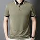 Herren Stretch Ice Silk Kurzarm-T-Shirt mit Rever