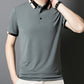 Herren Stretch Ice Silk Kurzarm-T-Shirt mit Rever