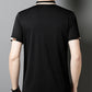 Herren Stretch Ice Silk Kurzarm-T-Shirt mit Rever