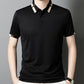 Herren Stretch Ice Silk Kurzarm-T-Shirt mit Rever