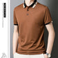 Herren Stretch Ice Silk Kurzarm-T-Shirt mit Rever