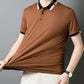 Herren Stretch Ice Silk Kurzarm-T-Shirt mit Rever