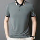 Herren Stretch Ice Silk Kurzarm-T-Shirt mit Rever