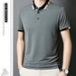 Herren Stretch Ice Silk Kurzarm-T-Shirt mit Rever