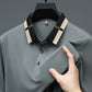 Herren Stretch Ice Silk Kurzarm-T-Shirt mit Rever