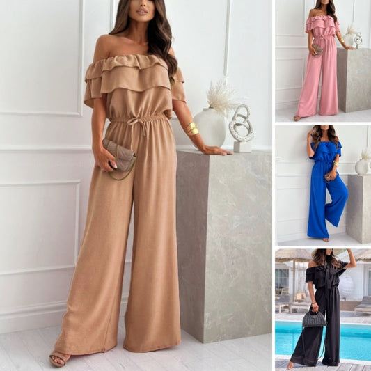 💥Schulterfreier Rüschen-Jumpsuit für Damen💥