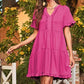 ⏳Begrenzte Zeit 50% Rabatt💥Damen-Stufenkleid mit Rüschenbesatz und V-Ausschnitt👚