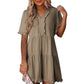 ⏳Begrenzte Zeit 50% Rabatt💥Damen-Stufenkleid mit Rüschenbesatz und V-Ausschnitt👚