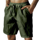 Herren-Shorts mit elastischem Kordelzug und einfarbigem Desig