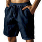Herren-Shorts mit elastischem Kordelzug und einfarbigem Desig