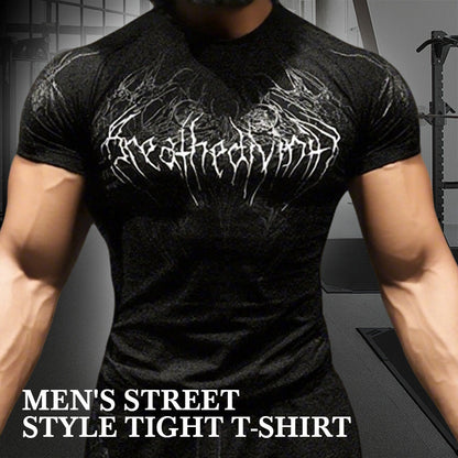 Venom Claw Close-Fit Short-Sleeve Fitness American Streetwear BD Loose Fit Large Size 100% Cotton Men's Short-Sleeve Shir