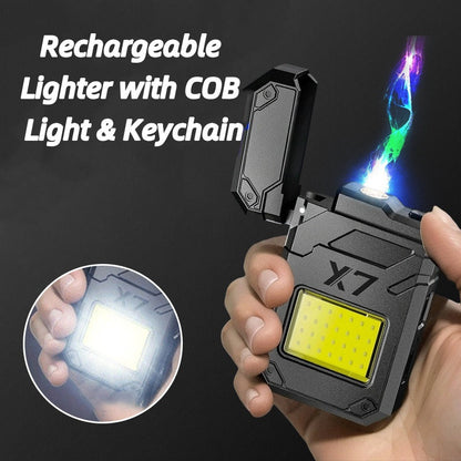 Wiederaufladbares Feuerzeug mit COB-Licht und Schlüsselanhänge