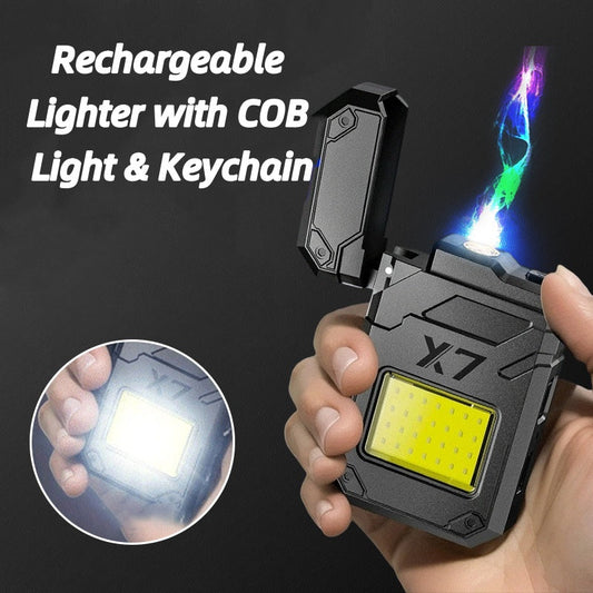 Wiederaufladbares Feuerzeug mit COB-Licht und Schlüsselanhänge
