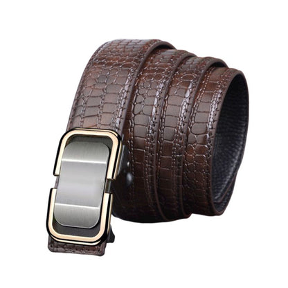 Tolles Geschenk! Luxuriöser Ledergürtel für Herren mit Krokodilmuster und automatischer Schnalle