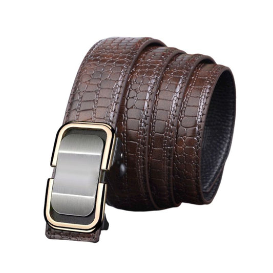 Tolles Geschenk! Luxuriöser Ledergürtel für Herren mit Krokodilmuster und automatischer Schnalle