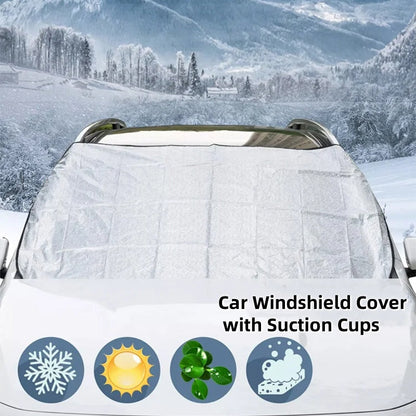 🚗 Frontscheibenabdeckung mit Saugnäpfen – Schutz vor Sonne, Frost & Schnee