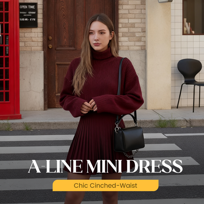 Elegantes A-Linien-Minikleid mit betonter Taille