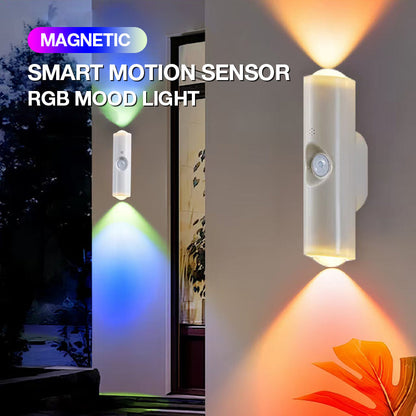 🌈 Magnetische Bewegungsmelder-Leuchte mit RGB- und Weißlicht-Modi