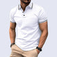 Lässiges T-Shirt für Herren mit Revers, kurzen Ärmeln und V-Ausschnitt