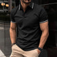 Lässiges T-Shirt für Herren mit Revers, kurzen Ärmeln und V-Ausschnitt