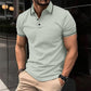 Lässiges T-Shirt für Herren mit Revers, kurzen Ärmeln und V-Ausschnitt