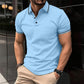 Lässiges T-Shirt für Herren mit Revers, kurzen Ärmeln und V-Ausschnitt