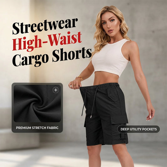 Damen-Cargoshorts mit hohem Bund