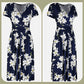 Florales Kleid mit V-Ausschnitt und betonter Taille für Frauen