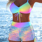 📢📢Letzter Tag – 50 % Rabatt!! ⏰Damen Bikini Set – Kordel-Top & Boyshorts, Verschiedene Designs🩱 Für Strand & Pool