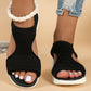 Bequeme atmungsaktive flache Sandalen mit offener Zehe für Damen im Sommer