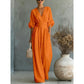 🌍 Damen V-Ausschnitt Hochtaillierter Weitbein-Jumpsuit