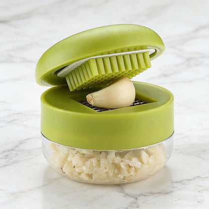❄️Sommerfrische 50 % Rabatt!✨Mini-Knoblauchpresse mit Auffangbehälter – Kompakte manuelle Knoblauchpresse für Knoblauch, Ingwer, Schalotten & Chili