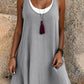Lässiges, lockeres, ärmelloses Tanktop-Kleid in Layering-Optik für Damen