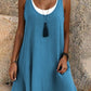 Lässiges, lockeres, ärmelloses Tanktop-Kleid in Layering-Optik für Damen