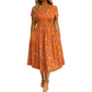 👗Damenkleid mit V-Ausschnitt, Blumenmuster und gedrehter Taille